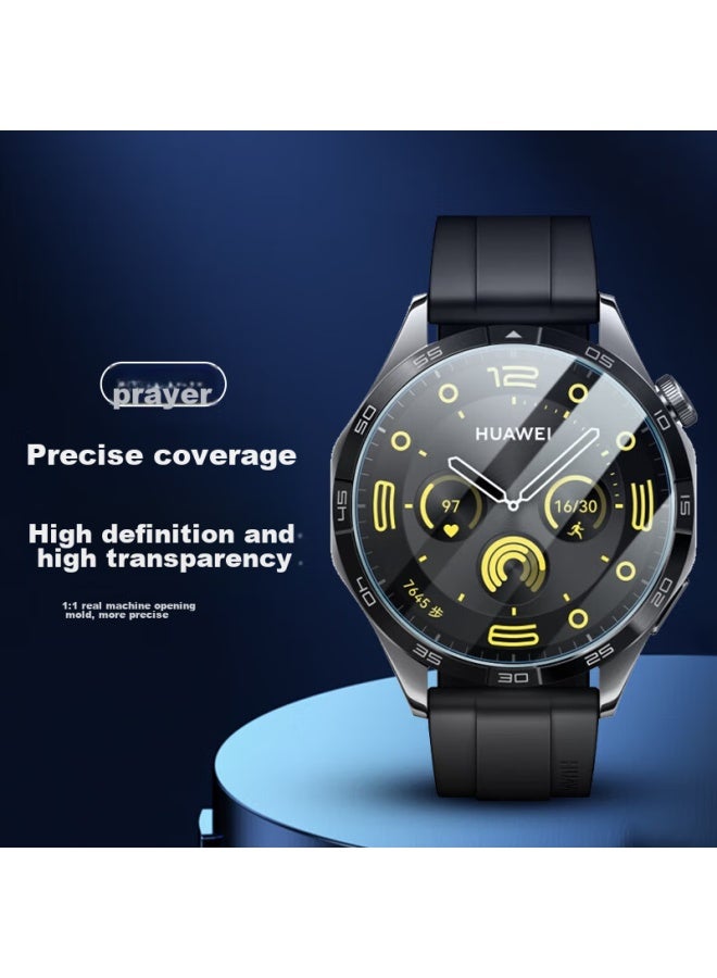 Wei Qiantu Weiqiantu حامي شاشة زجاج مقوى لـ Huawei Watch Gt4، تغطية كاملة عالية الوضوح مضاد للسقوط مقاوم للماء زجاج واقي لوجه الساعة 41mm - Image 3