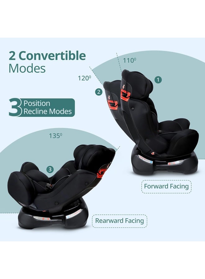 Luvlap Galaxy Convertible Car Seat for Baby & Kids New Born to 7 Years, Forward Facing & Rearward Facing, 3 Adjustable Recline Levels, European Safety Standard Certified, Side Impact Guard, Black - Image 4
