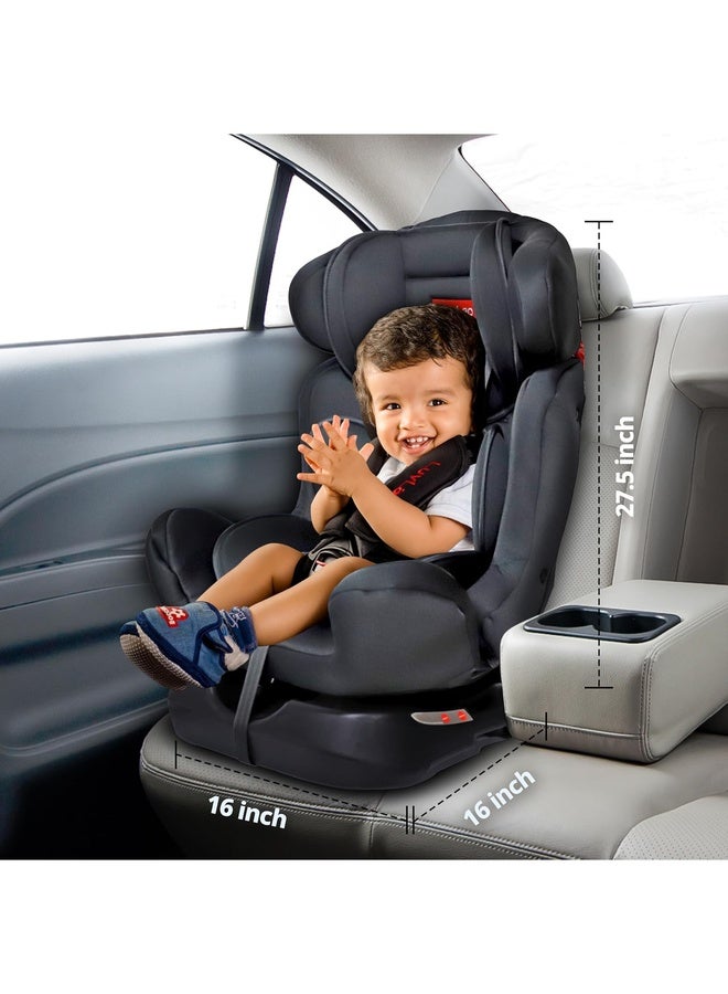 Luvlap Galaxy Convertible Car Seat for Baby & Kids New Born to 7 Years, Forward Facing & Rearward Facing, 3 Adjustable Recline Levels, European Safety Standard Certified, Side Impact Guard, Black - Image 3