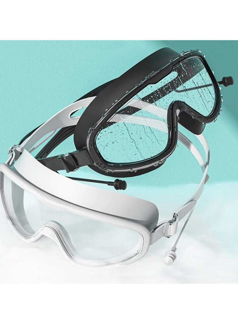 نظارات سباحة بإطار كبير نظارات سباحة للكبار للرجال والنساء مضادة للضباب HD - Image 3