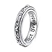Ladytree Spinner Fidget Ring S925 Sterling Silver Lotus Flower Yoga Just Breathe Anxiety Worry Band Oxidized Stress Relieving Boredom ADHD Autism Rings for Women MenSize 10 - Image 3