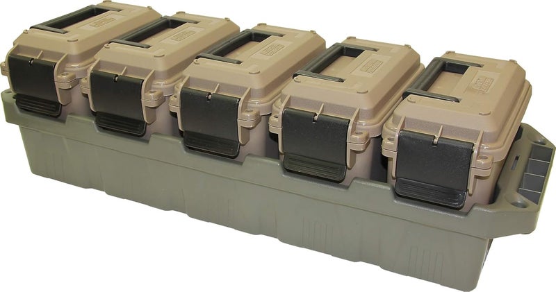MTM AC5C 5-Can Ammo Crate Mini, Convenient size, Store 650 rounds of 9mm bulk ammo, Stackable, easy carry and transport of multi-caliber ammo, Rugged tactical carrying crate - Image 1