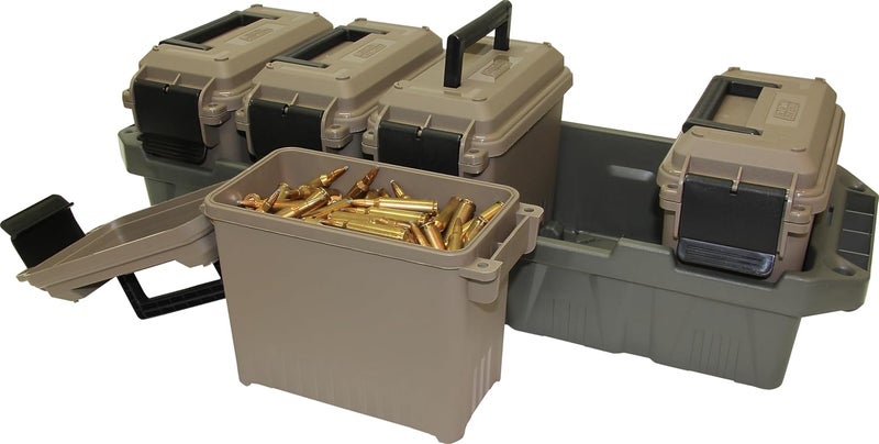 MTM AC5C 5-Can Ammo Crate Mini, Convenient size, Store 650 rounds of 9mm bulk ammo, Stackable, easy carry and transport of multi-caliber ammo, Rugged tactical carrying crate - Image 3
