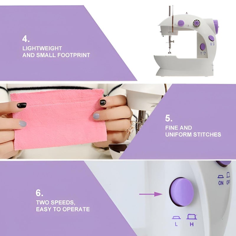 Home Sewing - Compact and Light Portable Battery Operated Electric Machine Easy for Beginners for Professional Daily Sewing Precise Dual Speed ​​Work and High Quality Construction Fits All Kinds - Image 4
