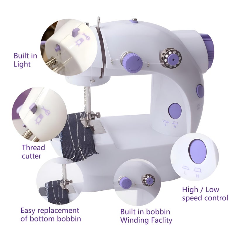 Home Sewing - Compact and Light Portable Battery Operated Electric Machine Easy for Beginners for Professional Daily Sewing Precise Dual Speed ​​Work and High Quality Construction Fits All Kinds - Image 5