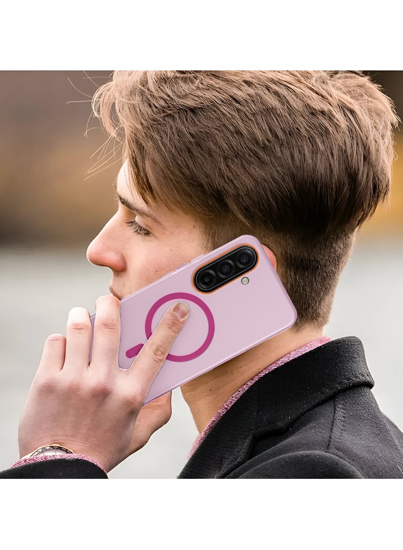 Wtech Samsung Galaxy A57 5G 2026 Hybrid Translucent Magsafe with Magnetic Charging Raised Camera Lips Elegant Look Case Cover (MCMPMN) - Baby Pink - Image 5