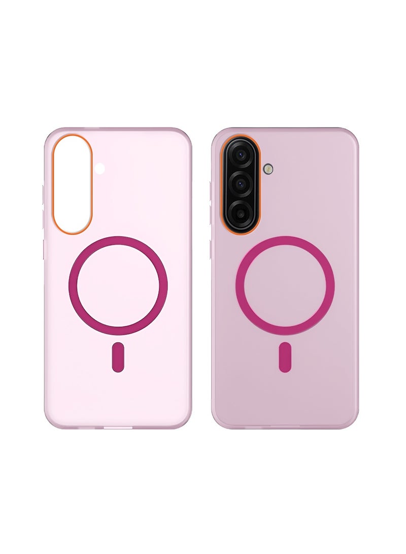 Wtech Samsung Galaxy A57 5G 2026 Hybrid Translucent Magsafe with Magnetic Charging Raised Camera Lips Elegant Look Case Cover (MCMPMN) - Baby Pink - Image 2