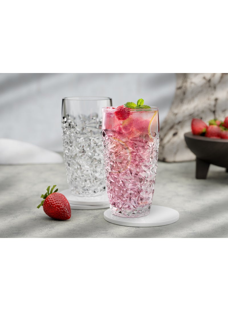 سيتى جلاس طقم أكواب كراكل مكون من 6 قطع، سعة 270 مل لأكواب الزجاج الطويلة للعصائر والمشروبات من سيتي جلاس ، مصنوع من زجاج شفاف متين مناسب للاستخدام اليومي، أكواب شفافة للشرب في المنزل أو الحفلات أو المطاعم - Image 2