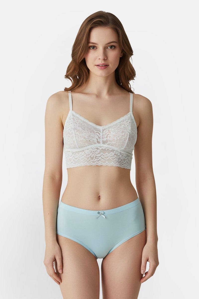 bebe Women 3 Pieces Textured Lace Boxer Panties, Multicolor - Image 1