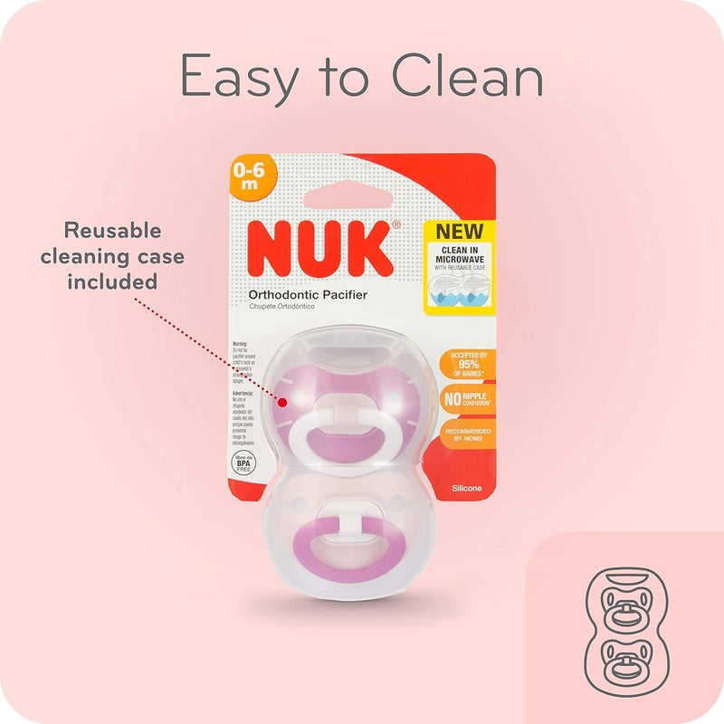 NUK Disney Mickey Mouse Orthodontic Pacifiers, 0-6 Months, 2-Pack - Image 3