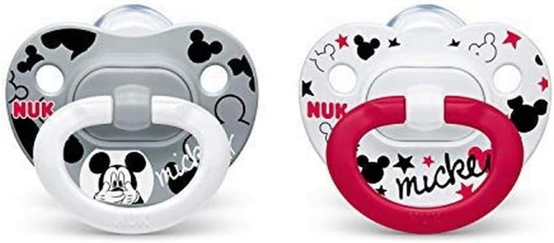 NUK Disney Mickey Mouse Orthodontic Pacifiers, 0-6 Months, 2-Pack - Image 1