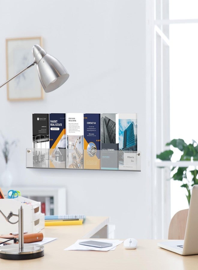 حامل كتيبات أكريليك من جوموس للتثبيت على الحائط - تصميم جمالي، شكل مثالي، حامل كتيبات للتثبيت على الحائط - مثالي لحامل النشرات، حامل كتيبات للتثبيت على الحائط - (عبوة من 4 قطع) - Image 2