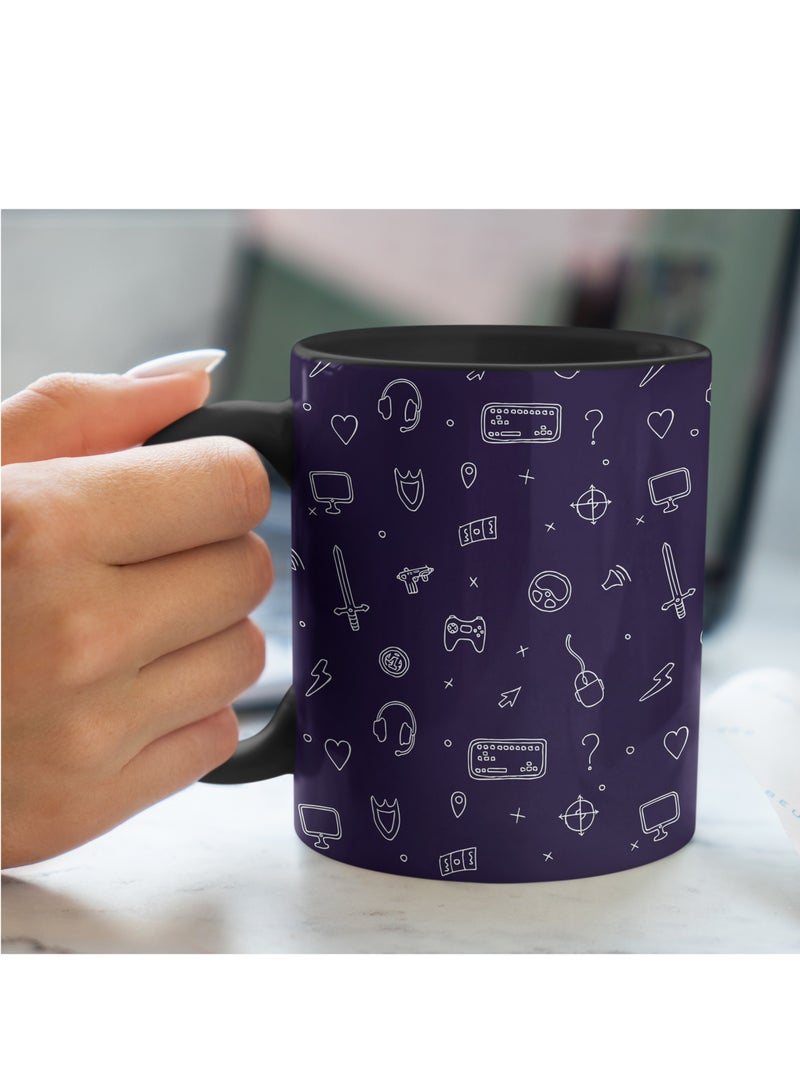 إم إي سي كوب شاي باللون الأسود من Gaming - هدية للاعبين، هدية لعشاق القهوة بوزن 11 أونصة - Image 3