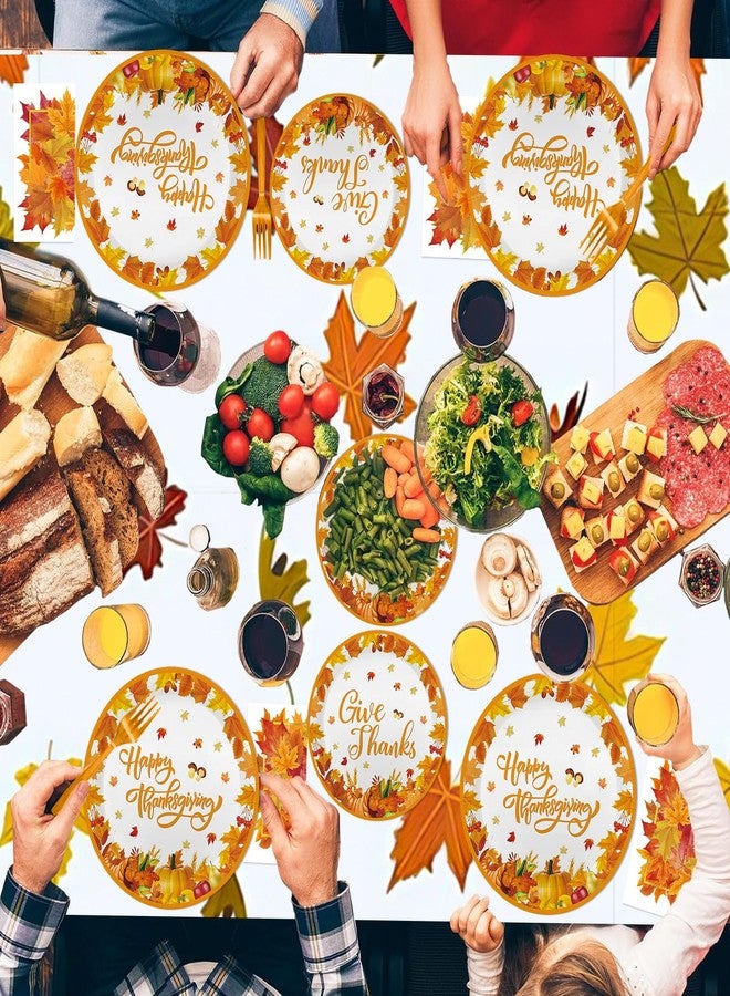 MEHOFOND مجموعة أدوات المائدة للاحتفال بعيد الشكر MEHOFOND 194 قطعة، غطاء طاولة شكر، أطباق، أدوات مائدة لتزيين حفلة عشاء أصدقاء الخريف - Image 5