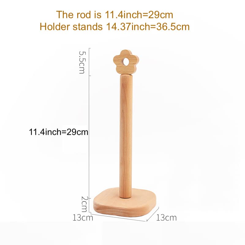 Cambiar Paper Towel Holder, Wooden Kitchen Roll Stand Organizer Free Standing, Housewarming Gift Present for Friends - Image 3