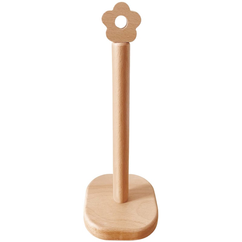 Cambiar Paper Towel Holder, Wooden Kitchen Roll Stand Organizer Free Standing, Housewarming Gift Present for Friends - Image 1