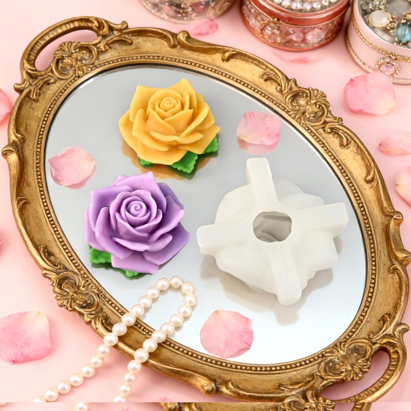 ZQYSING Large Rose Candle Molds, Rose Molds for Candles, 3D Flower Silicone Mold for Soap Wax Plaster Epoxy Resin Casting Clay Home DÃ©cor Handmade Gift - Image 4