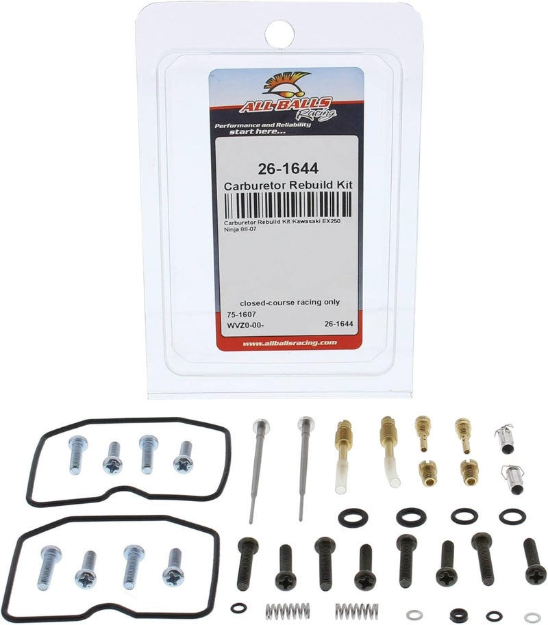 All Balls Racing 26-1644 Carburetor Rebuild Kit for Kawasaki EX250 Ninja 1988-2007 - Image 3