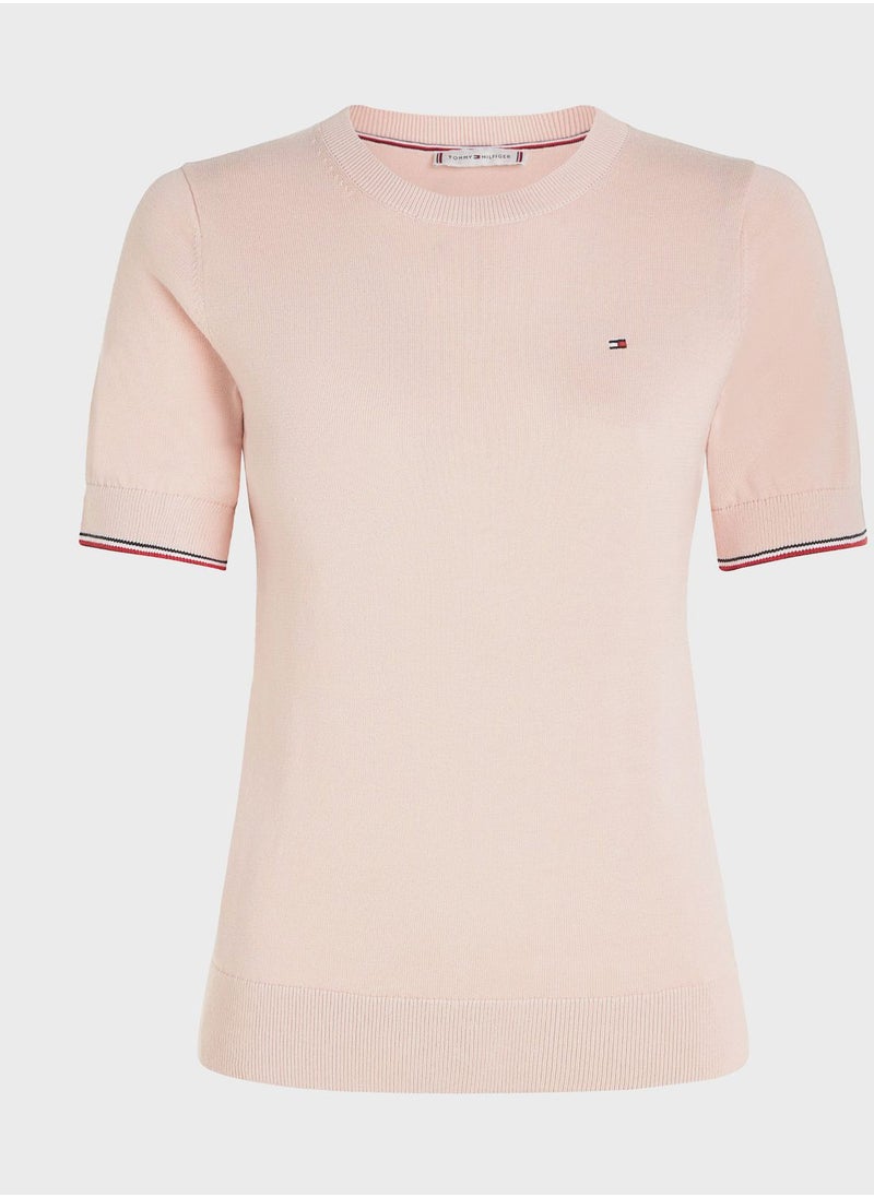 TOMMY HILFIGER - Crew Neck Logo Top - Image 1