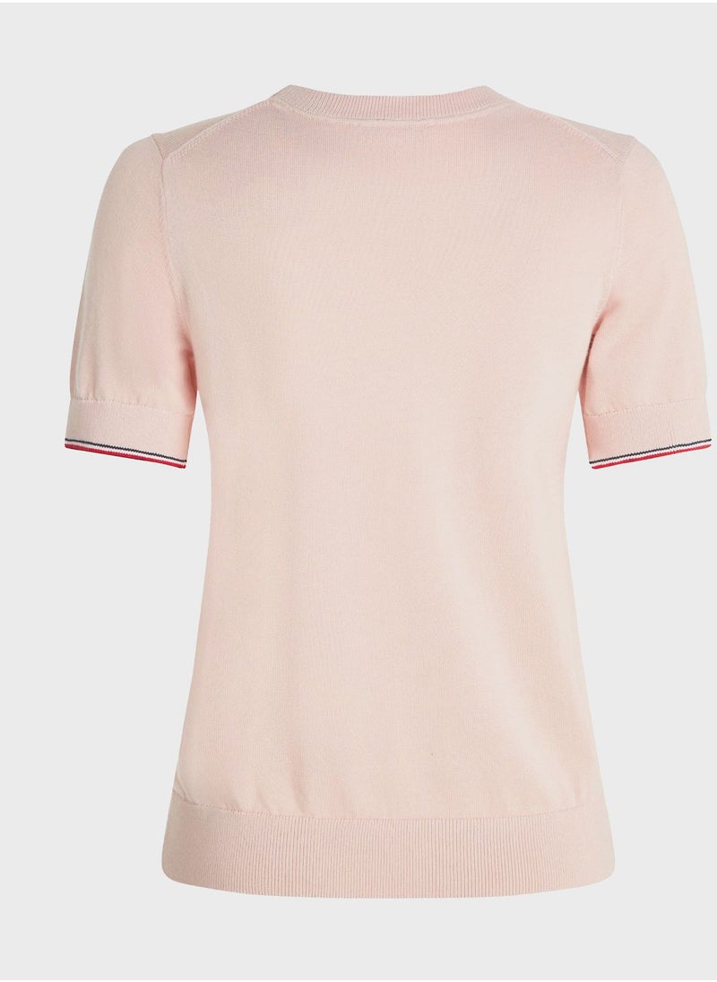 TOMMY HILFIGER - Crew Neck Logo Top - Image 1