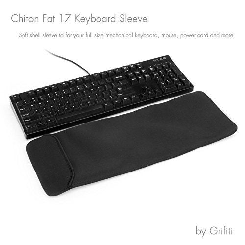 GRIFITI Chiton Fat 17 7 x 18 Neoprene Keyboard Sleeve Cover for 17 Inch 10key Mechanical Standard Keyboards Portable Case Extra Pocket for Cable Mouse Gaming Trackpad or Computer Tenkeyless - Image 3
