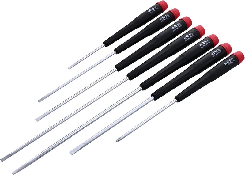 Wiha 26092 7-Piece Slotted and Phillips Screwdriver Set with Precision Handle - Image 1