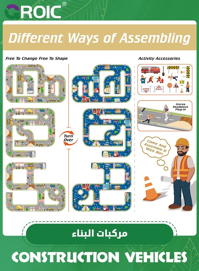 GROIC Take Apart Car Toys,DIY Engineering Construction Truck Toy Vehicle,Dump Truck,Excavator, Kids Building Educational Toy with Play Mat Road Signs,Engineering Vehicles Toys Set with Storage Box - Image 3