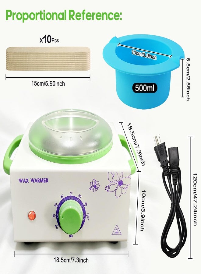 Adoture Wax Warmer for Hair Removal, Professional Waxing Heater Pot with Adjustable Temperature for Women Men, with 20 Wooden Wax Sticks(White-Single Pot) - Image 4
