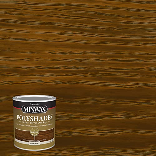 Minwax PolyShades Wood Stain + Polyurethane Finish – Quart, Honey, Satin - Image 2