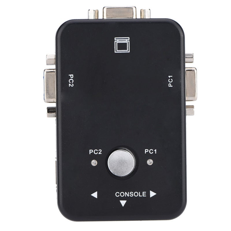 KVM Switch USB 2.0 Shared Port 1920x1440 Widescreen Display - Plug and Play VGA Switcher for Online Games - Image 1