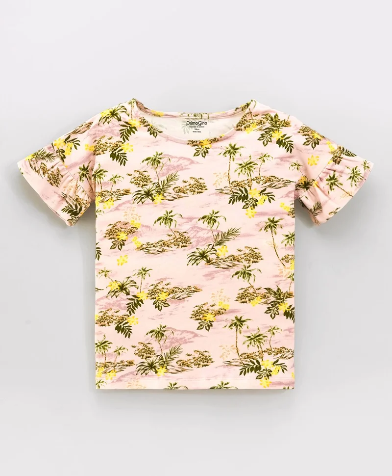 Primo Gino Primo Gino All Over Tree Print Top - Pink