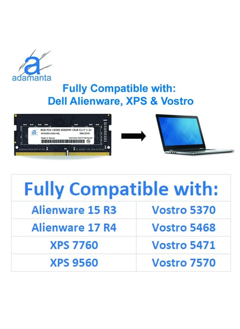 Generic Adamanta Factory Original 8GB (1x8GB) Laptop RAM Upgrade Compatible for Dell Alienware, Inspiron, Latitude, Optiplex, Precision, Vostro & XPS DDR4 2400Mhz PC4-19200 SODIMM 1Rx8 CL17 1.2v SNPMKYF9C/8G  - Image 4