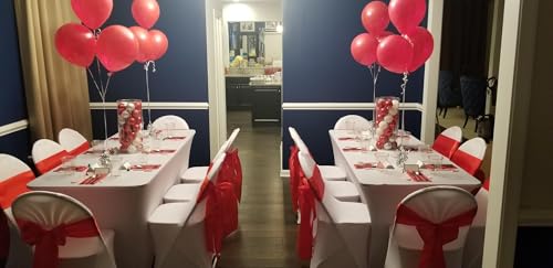 iEventStar Satin Chair Sashes Chair Bow Bows Tie Back Wedding Banquet Party Decoration (10, Red) - Image 5