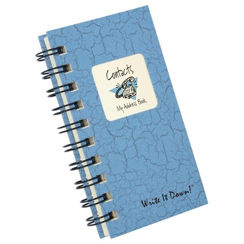 Write it Down series by Journals Unlimited, Guided Journal, Contacts, My Address Book, Mini-Size 3”x5.5”, Blue Hard Cover, Made in USA - Image 2