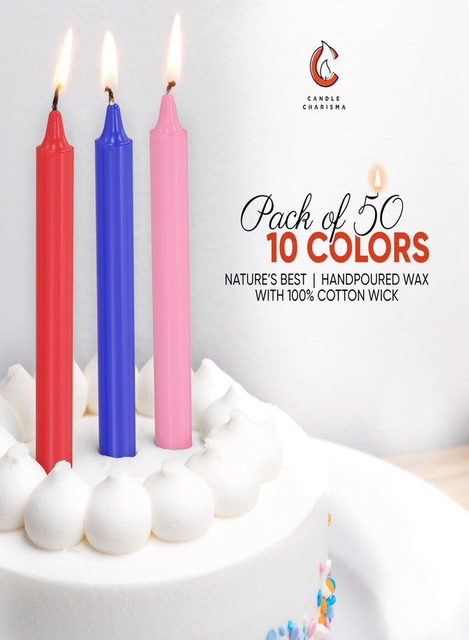 Candle Charisma 100 Multi-Colored Spell Candles - 4" Unscented Paraffin Chime Candles, Smokeless & Dripless, Colored Candles, 1.5 Hours Burn Time 0.4" Thick Taper Candles for Parties - Image 2