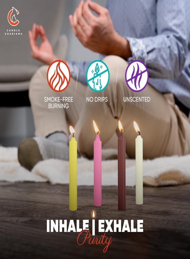 Candle Charisma 100 Multi-Colored Spell Candles - 4" Unscented Paraffin Chime Candles, Smokeless & Dripless, Colored Candles, 1.5 Hours Burn Time 0.4" Thick Taper Candles for Parties - Image 4