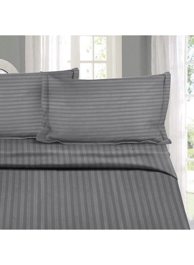 Naksh Single Bedsheet Cotton 210 TC Stripes, Grey | 1 Bedsheet for Single Bed (54 x 90 Inch) and 1 Pillow Cover - Image 5