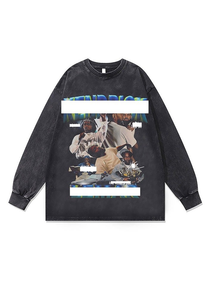 KUYING Washed Old Retro Loose Sportswear