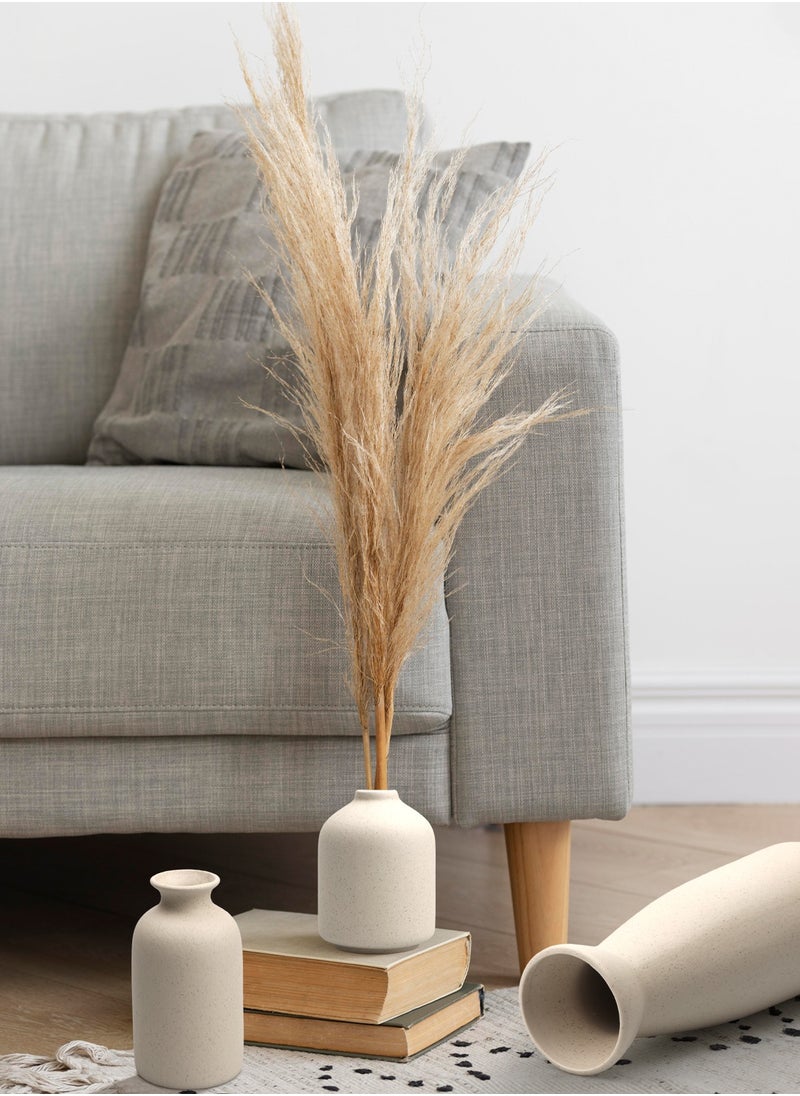 URbazaar - Ceramic vase Set-3 Small Flower vases for Decor,Modern Home Decor, Vases for Decor,Pampas Grass Vase,Dried Flowers Vases,Living Room,Table Shelf, Centerpieces Decoration(Beige) - Image 1