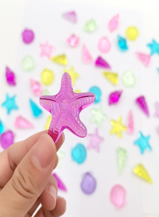 Zalaxt 4 Styles 100 pcs Acrylic Ocean Sea Shells Assorted Seashells Starfish Conch for Beach Theme Party, Wedding Decoration, Scatter Table Vase Fillers Home Decoration 1.1 Pound - Image 2