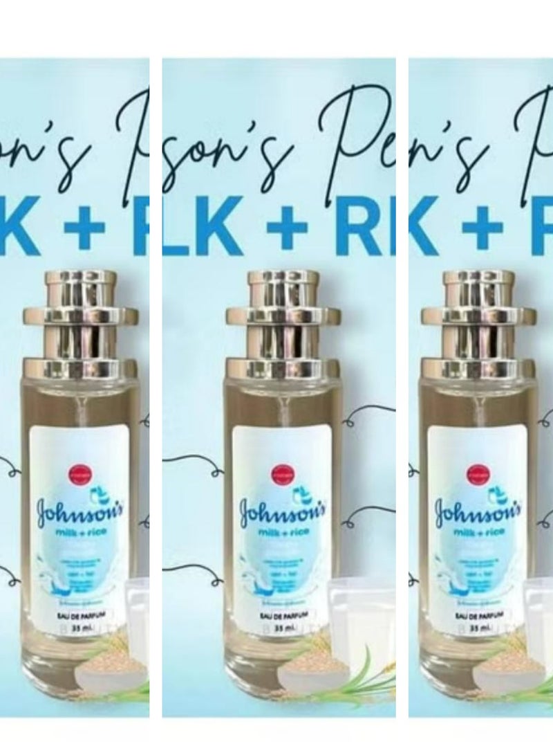 Johnson's Baby Powder Perfume Milk And Rice 35 ML 3 Pcs