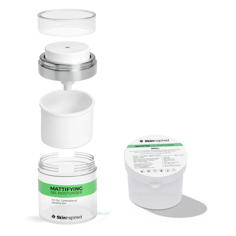 Skininspired SkinInspired Mattifying Gel Moisturizer Refill 50g | Oil-Free Face Moisturizer with Zinc PCA & Fucogel | for Oily & Acne-Prone Skin | Deep Hydration with Matte Finish
