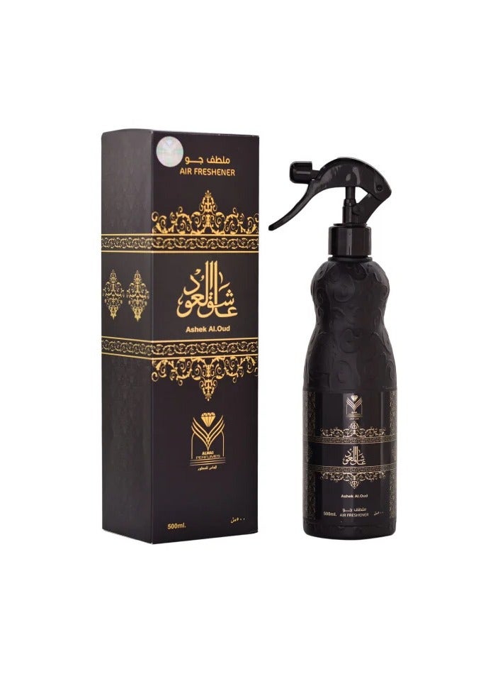 Almasa Ashiq Al Oud home freshener, transparent, 480 milliliters