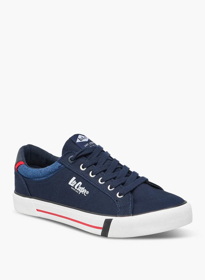 لي كوبر Men's Logo Detail Lace-Up Sneakers