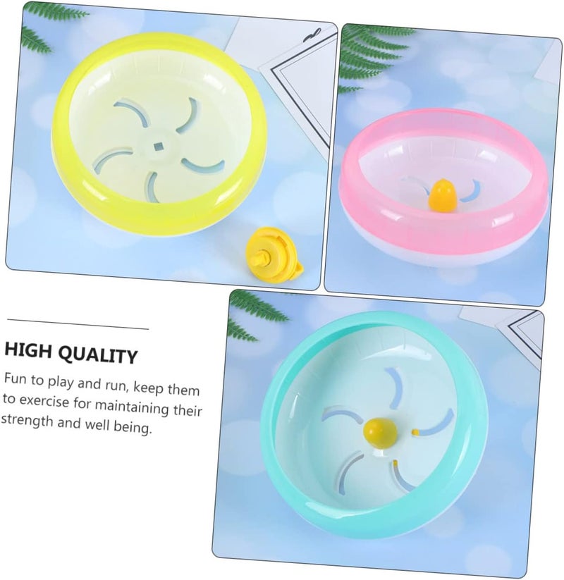 DOITOOL 2pcs Super Silent Hamster Running Wheel Quiet Exercise for Small Pets for Gerbils Mice and Hamsters Promotes Activity and Boredom Random Colors - Image 3