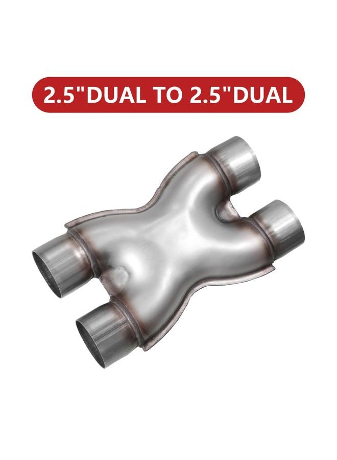 TECTRUC Exhaust X Pipe 2.5 Inch Inlet,Stainless Steel Universal Exhaust X Pipe 2.5" Inlet 2.5" Outlet 12" Long for Smoother Exhaust,Dual 2 1/2 Inch Crossover X Pipe Exhaust Tip - Image 5