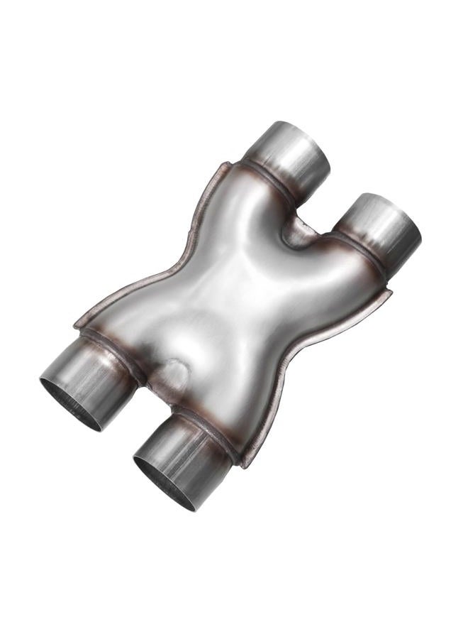 TECTRUC Exhaust X Pipe 2.5 Inch Inlet,Stainless Steel Universal Exhaust X Pipe 2.5" Inlet 2.5" Outlet 12" Long for Smoother Exhaust,Dual 2 1/2 Inch Crossover X Pipe Exhaust Tip - Image 1