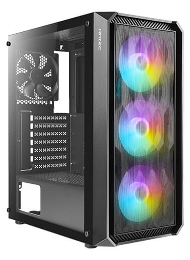 Antec NX292 Mid Tower ARGB Gaming Case, Tempered Glass Side Panel, 3x 120mm ARGB Fans, ARGB Fan Hub, Up to 360mm Radiator Support, Optimized Airflow, Tool-Free Design, Cable Management, GPU Support Bracket, Front I/O with USB 3.0, ARGB Lighting Effects, Black | NX292 ARGB