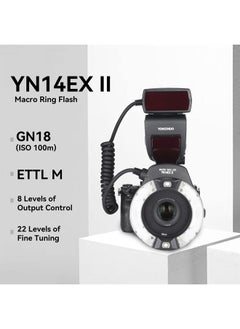 YONGNUO YN14EX II Macro Ring Flash for Canon DSLR Cameras, with Adapter Rings and Color Temperature Filters, Hot Shoe Mount, Support M, TTL Flash  - Image 2