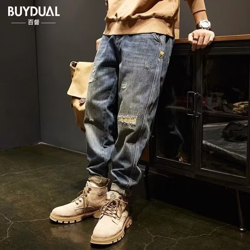 Unisex Classic Denim Jeans Loose Fit Daily Outdoor Wear - Image 4